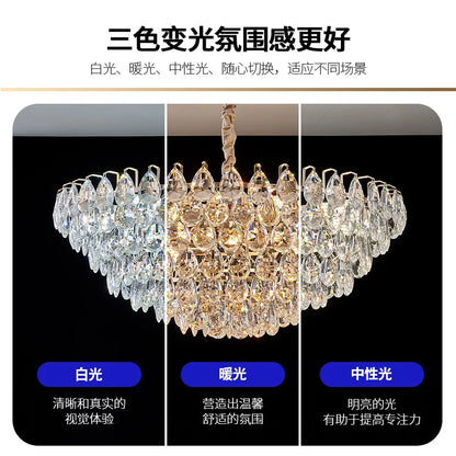 DecorBites™ Crystal Chandelier Ceiling Light for Living Room Bedroom Dining Room