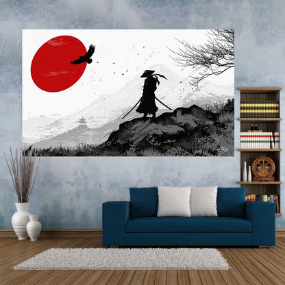 Decobites Samurai Printed Tapestries Wall Hanging for Decoration