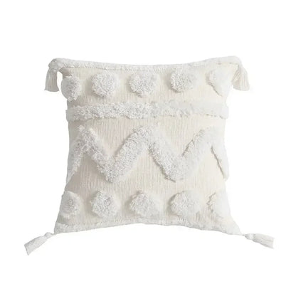 غطاء وسادة DecorBites™‎ بتصميم هندسي مزخرف بشراشيب - غطاء وسادة مصنوع يدويًا بتصميم بوهو شيك