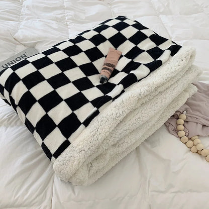 Decobites Nordic Checkerboard Weighted Blanket 150x200 Soft Cozy Fluffy Warm Blanket