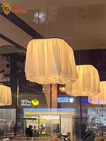 DecorBites™ French Design LED E27 Fabric Pendant Lights for Atmosphere Decor in Hotels, Restaurants, and Bars