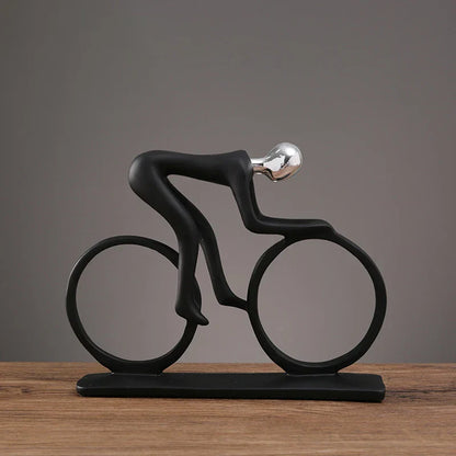 DecorBites™ Cyclist Sculpture Figurine Abstract Art Home Decor Champion Athlete