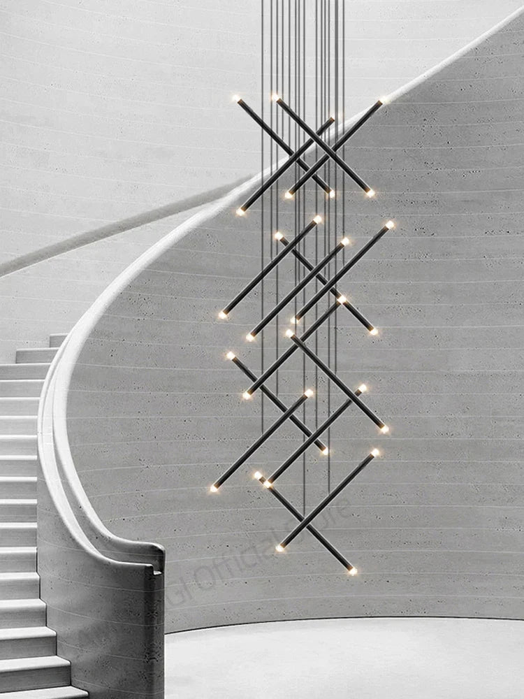DecorBites™ LED Staircase Pendant Chandelier, Modern Nordic Restaurant Hanging Light