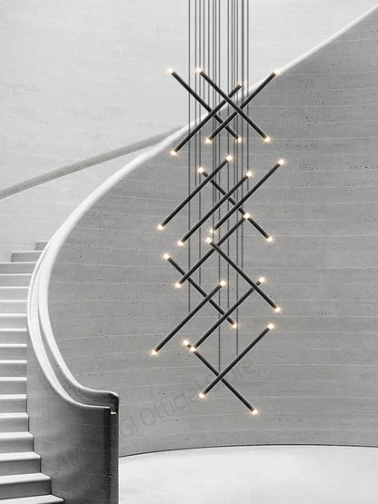 DecorBites™ LED Staircase Pendant Chandelier, Modern Nordic Restaurant Hanging Light