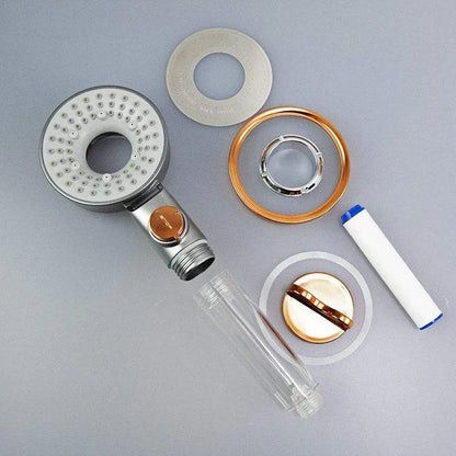 DecorBites™ Dual Switch Shower Head, High Pressure, Beauty Transparent Handle, Stop Button