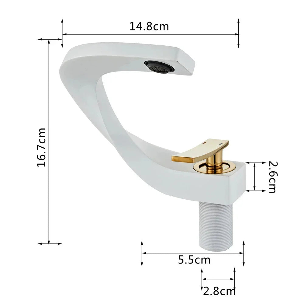 DecorBites™ Basin Faucet Brushed Gold Mixer Tap Hot Cold Sink Faucet Chrome Black New
