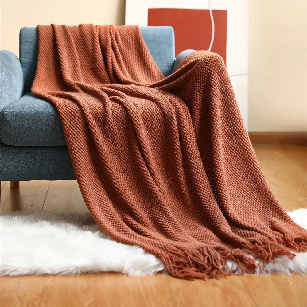 Pineapple Knit Throw Blanket