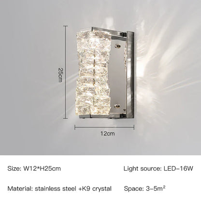 DecorBites™ Crystal Wall Lamp: Nordic LED Luxury Design, Art Gold/Chrome for Living Room, Bedroom