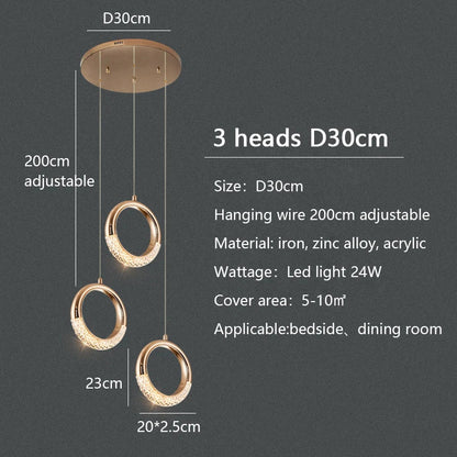 DecorBites™ Circle Ring LED Chandelier Light for Luxe Living Spaces