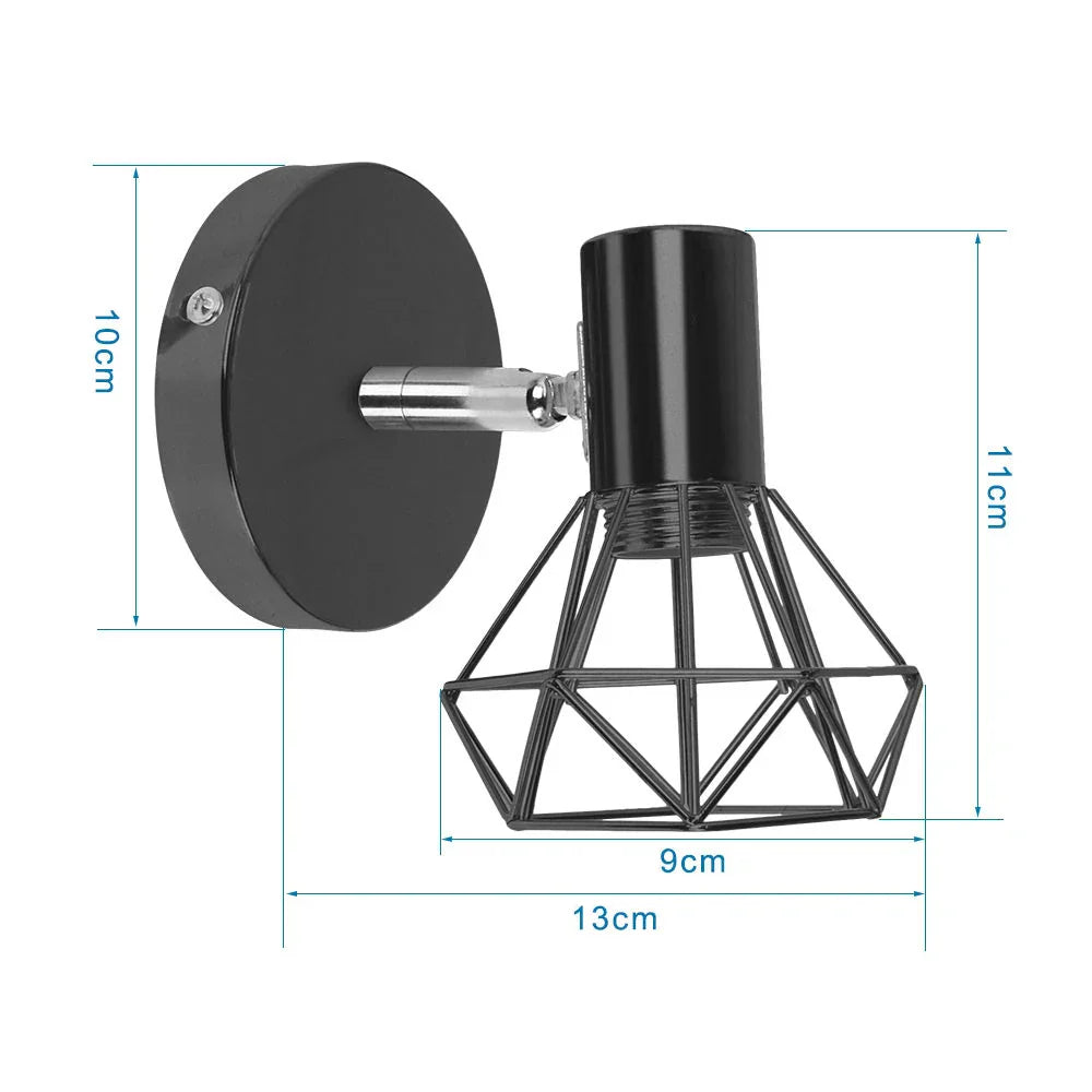 DecorBites™ LED Iron Cage Wall Light for Home Bedroom Kitchen Decor