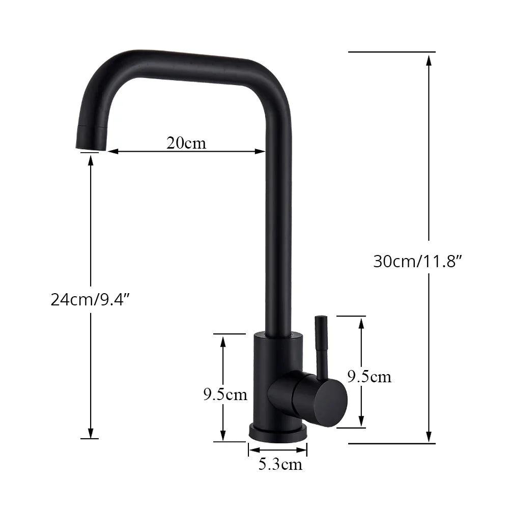 DecorBites™ Kitchen Faucet Hot Cold Water Mixer - Matte Black/Brushed Nickel Kitchen Taps