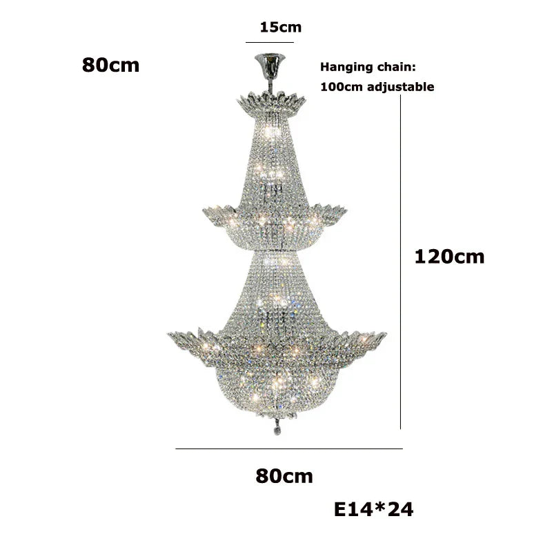 Crystal Gold Ceiling Chandelier 150cm Gold Hardware
