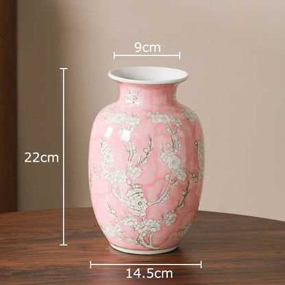 DecorBites™ Blue & White Porcelain Vase Pot for Stylish Room Aesthetic Decor & Flowers