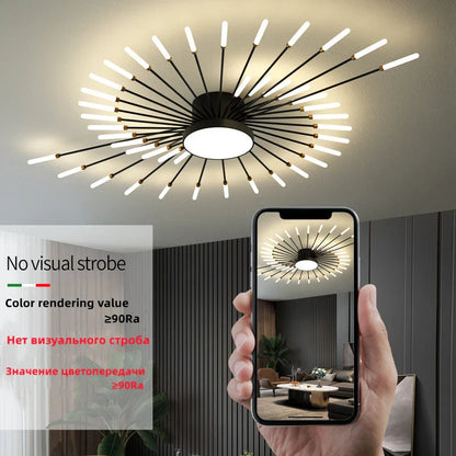 Lámpara de araña LED DecorBites™ con diseño de fuegos artificiales: Lámparas colgantes modernas de estilo nórdico para salón y dormitorio