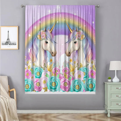 Decobites Unicorn Curtains for Home Decoration in Kitchen, Living Room, or Garden