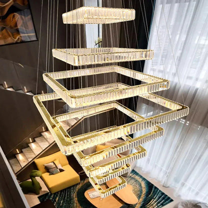DecorBites™ Crystal Chandelier Stair Pendant Light for Modern Home Decoration & Interior Lighting