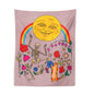 Flower Cats Moon Tapestry Wall Hanging Rainbow Carpet Tapestries for Boho Decor by Decobites