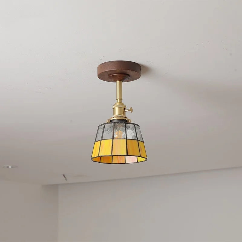 DecorBites™ Glass Wood LED Ceiling Light Nordic Design for Living Room & Corridor