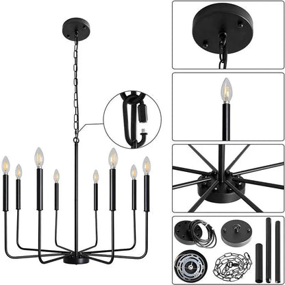 DecorBites™ Iron Chandelier for American Rural Style Living Room Kitchen Dining Bedroom