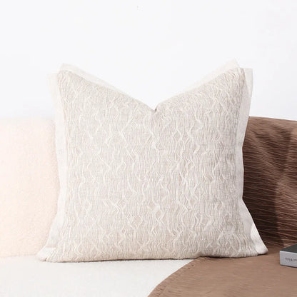 DecorBites™ Brighton Cross Stitch Faux Leather Cushion Cover 45x45cm Brown