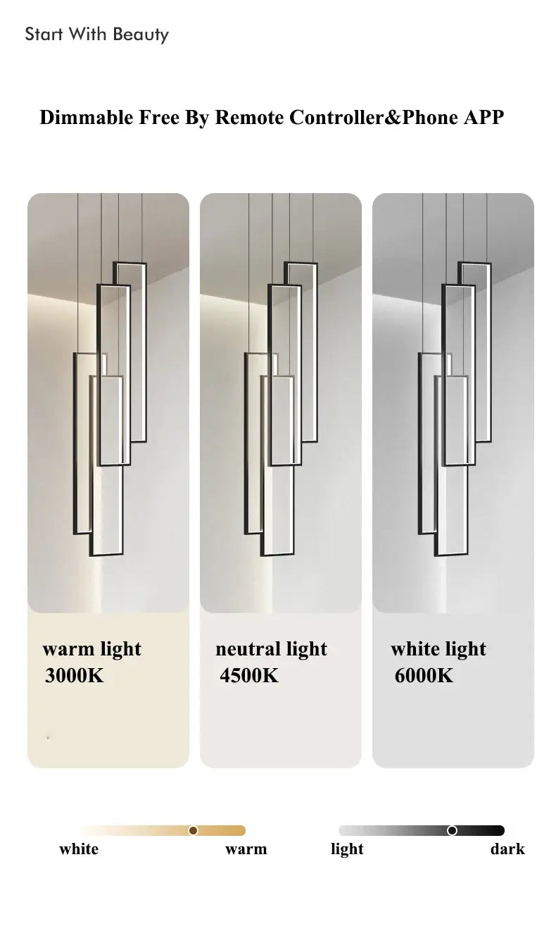 DecorBites™ Rectangular LED Chandelier for Modern Living Spaces