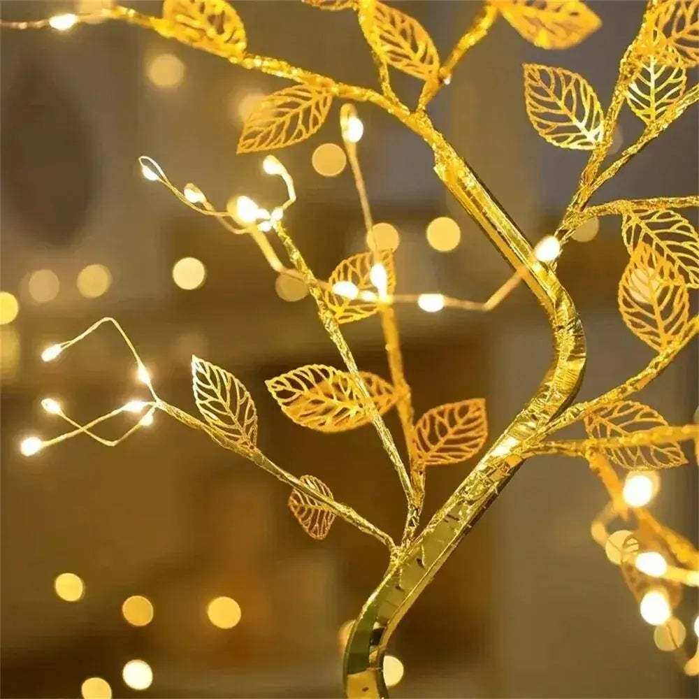 DecorBites™ LED Rose Leaf Table Lamp USB Christmas Tree Fairy Light Night Lights Home DIY Party Wedding Bedroom