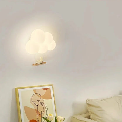 ديكوربايتس™ مصابيح حائط LED لغرف الأطفال على شكل حيوانات - تصميم قرد وأرنب وسحابة