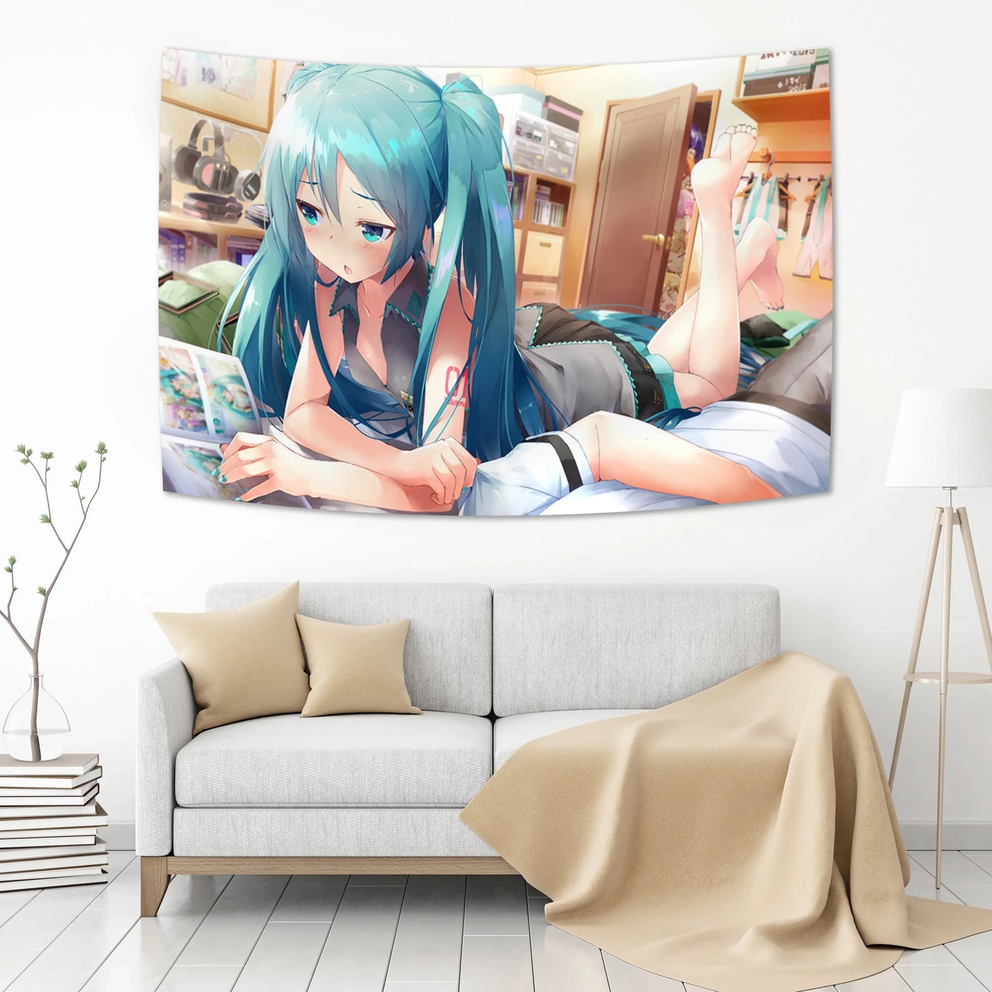 Decobites Kawaii Anime Girl Tapestry Wall Hanging - Japanese Anime Room Decor