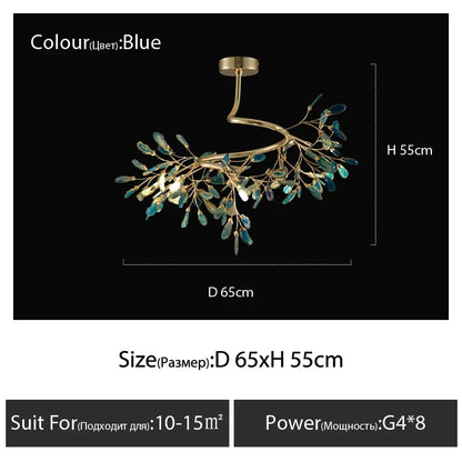 DecorBites™ Agate Branch Chandelier - Nordic Glass LED Globe for Bedroom, Kitchen, Dining Room