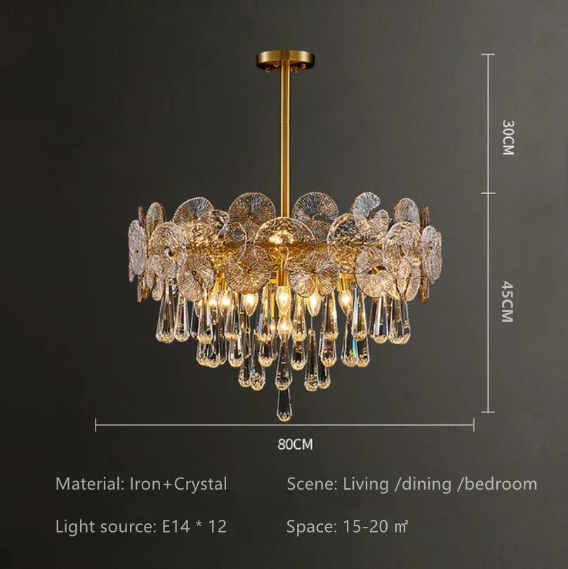 DecorBites™ Crystal Lotus Chandelier: Nordic Luxury for Home Decor, Restaurant, Hotel & Bedroom