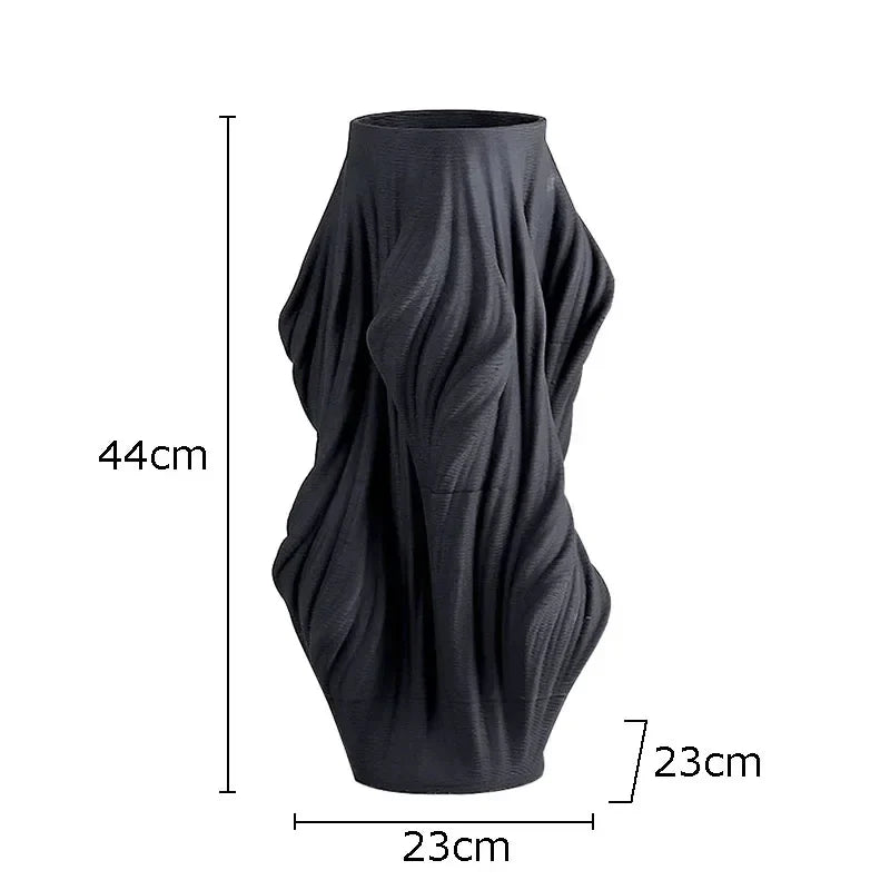 DecorBites™ Ceramic Vase with Artificial Flowers for Desk Decoration and Room Aesthetics