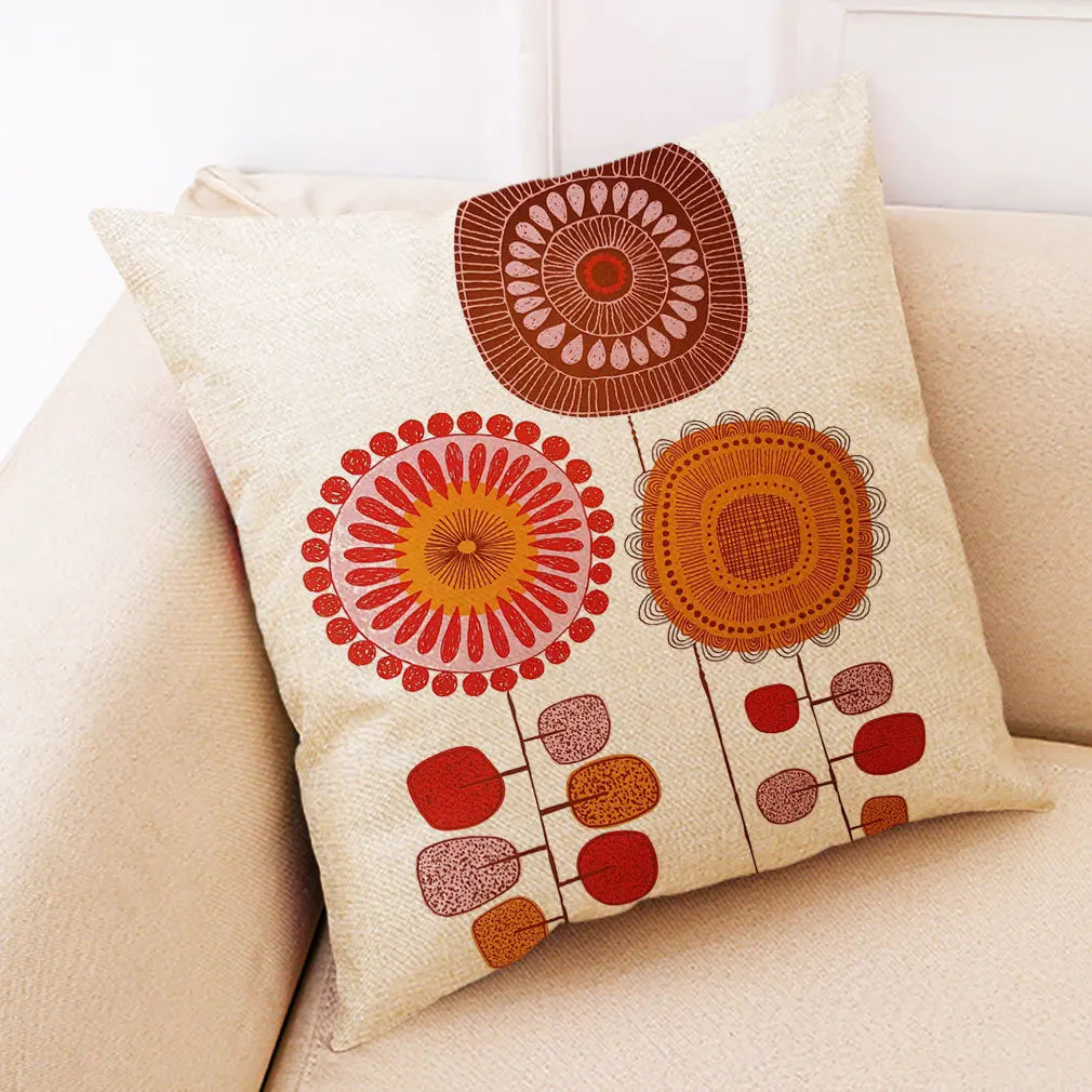 DecorBites™ Abstract Tree Flower Pattern Pillow Cover for Home Decor