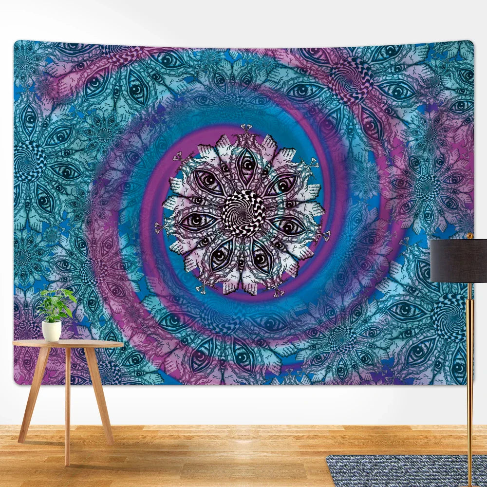 Decobites Mystic Symbol Mandala Tapestry for Bohemian Tarot Room Wall Decor