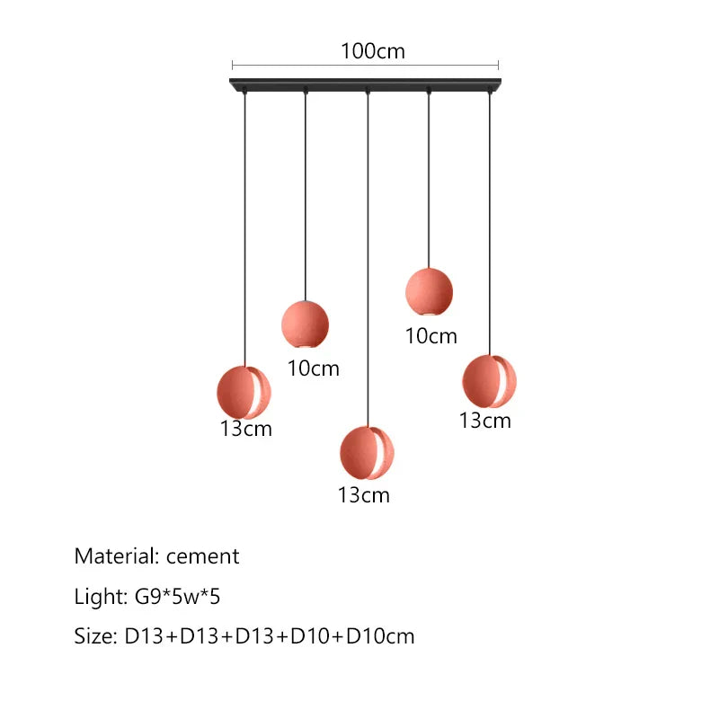 DecorBites™ Cement Planet Chandelier Hanging Lamp for Dining Room & Bedroom