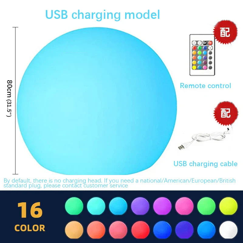 DecorBites™ LED Ball Lamp for Outdoor Courtyards & Gardens - Rechargeable Landscaping Light