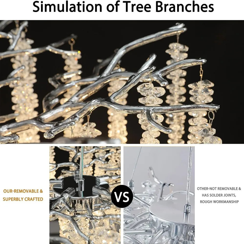 DecorBites™ Branch Crystal Chandelier for Dining Room, Bedroom, Living Room