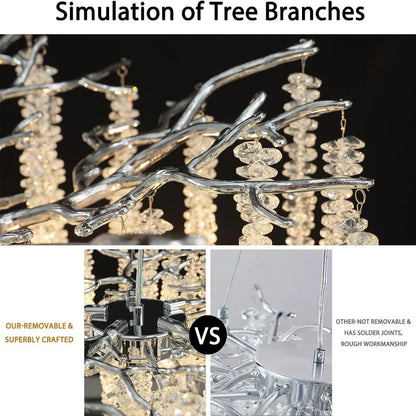 DecorBites™ Branch Crystal Chandelier for Dining Room, Bedroom, Living Room