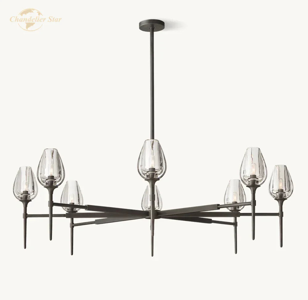 DecorBites™ Crystal Tulip Chandelier Pendant Light Living Room Dining Bedroom Luxury Glass Lighting