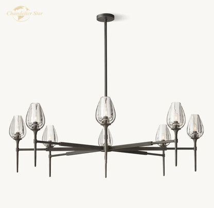 DecorBites™ Crystal Tulip Chandelier Pendant Light Living Room Dining Bedroom Luxury Glass Lighting