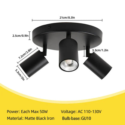 DecorBites™ GU10 LED Ceiling Light: Modern Adjustable Spotlights Chandelier for Dining Rooms