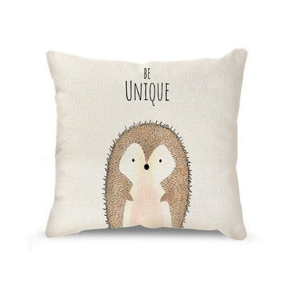 DecorBites™ Cartoon Animal Linen Pillowcase | Home Decor Throw Pillow Covers for Sofa