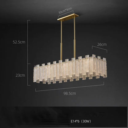 Lámpara de araña DecorBites™ Art Déco de cristal dorado cobrizo con iluminación LED