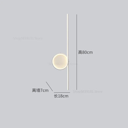 DecorBites™ Circle Straight Bar Wall Lamp | Modern Nordic LED Bedroom Living Room Decor