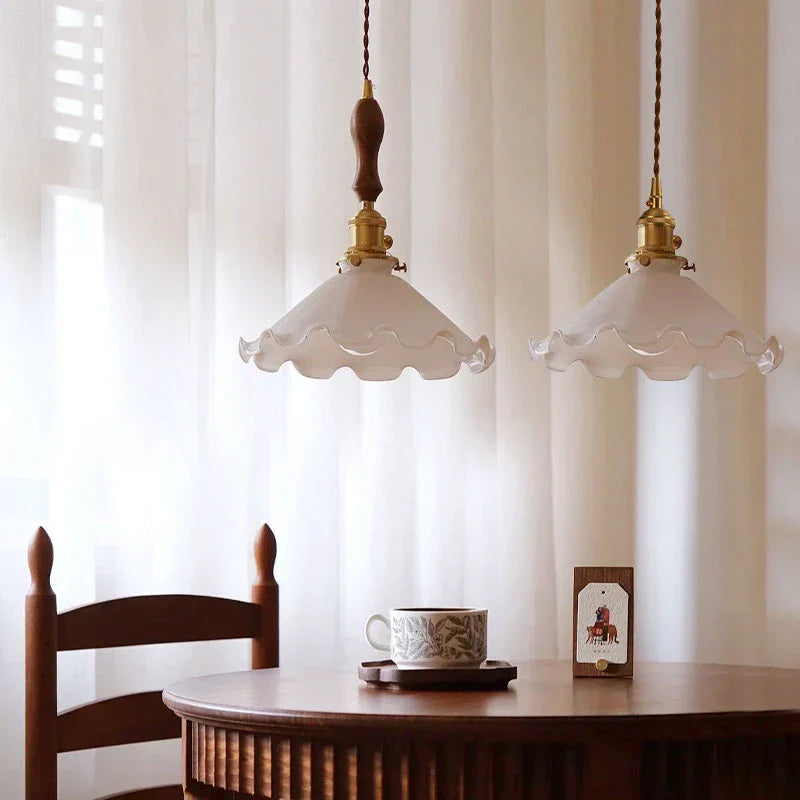 DecorBites™ Glass LED Pendant Lamp: Modern Copper Nordic Indoor Lighting for Home, Coffee, Bedroom & Living Room