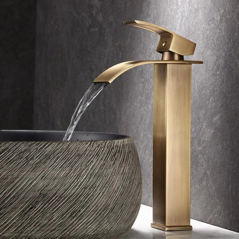 Antique Bronze Basin Faucet Classic Rustic Style