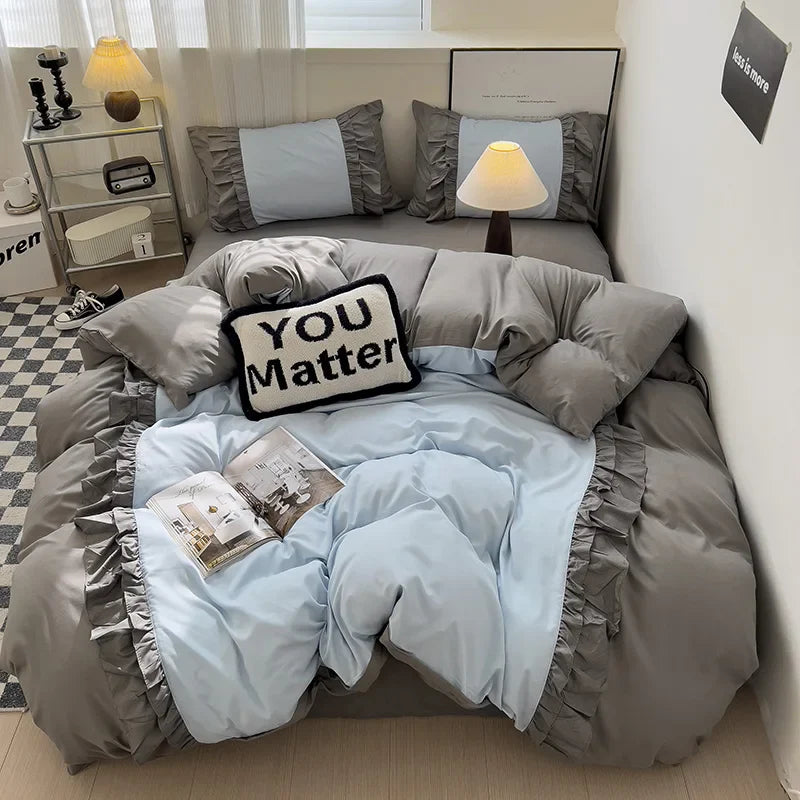 Microfiber Lace Duvet Set