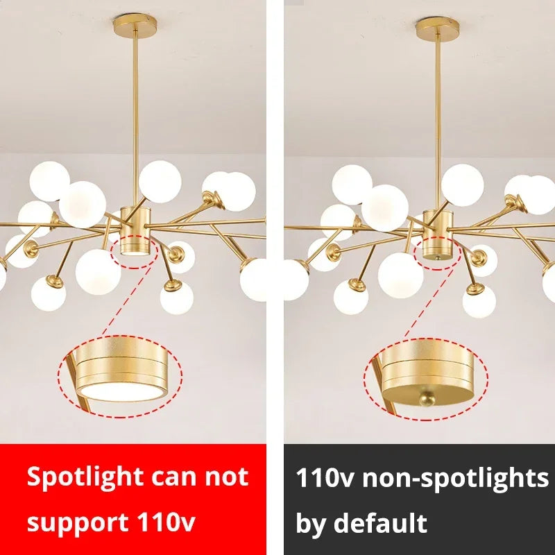 Decorbites™ Gold Schwarz LED Deckenleuchter für Wohnzimmer Schlafzimmer Beleuchtungseinrichtungen