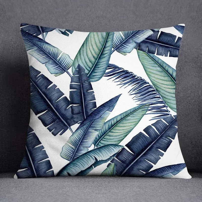 Nordic Leaf Pattern Pillowcase