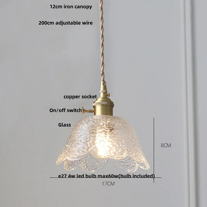DecorBites™ Clear Glass LED Pendant Bar Kitchen Nordic Copper Dining Room Suspension