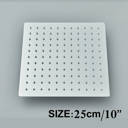 DecorBites™ 12" Matte Black Rainfall Shower Head Set with Shower Arm